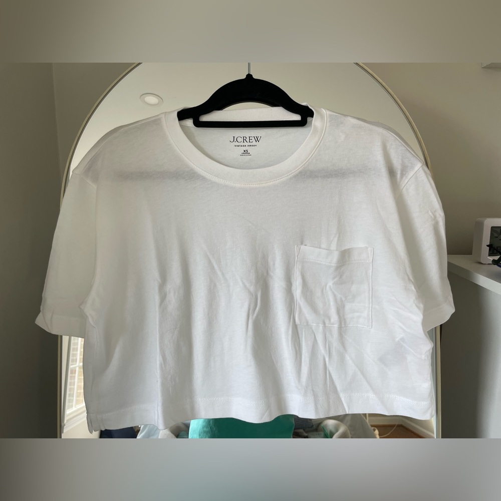 J. Crew vintage jersey cropped pocket t-shirt (XS white)